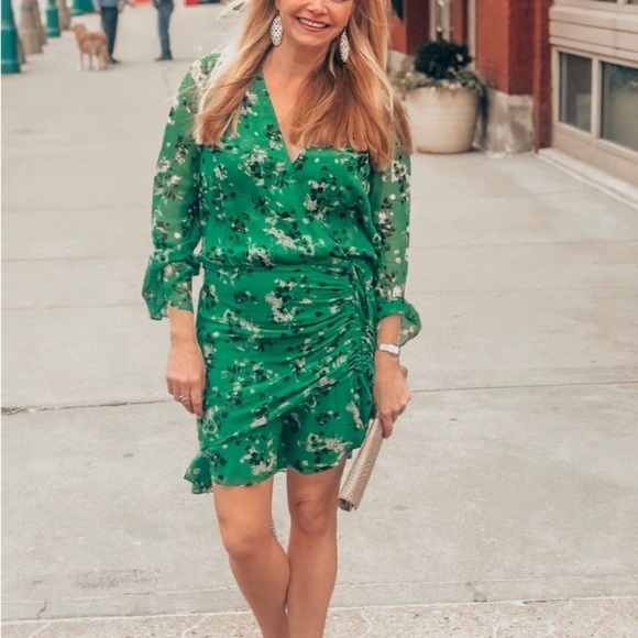 Veronica Beard Sean Dress Green Floral - Picture 3 of 8